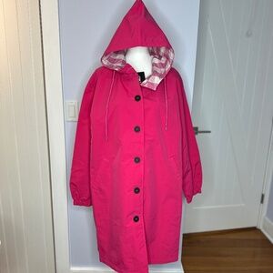 WJacket “Barbara” pink hooded windbreaker. Lightweight water resistant. SZ XL.